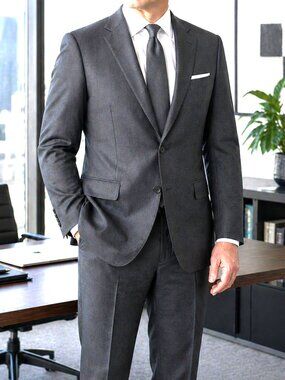 Coppley 1883 Men's 2 Pc Suit 40R 100% Wool Geometric Pattern Dual Vent Formal